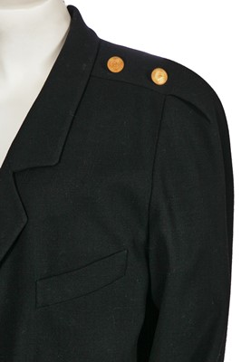 Lot 12 - A Chanel black wool coat, mid-1980s