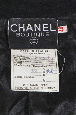 Lot 12 - A Chanel black wool coat, mid-1980s