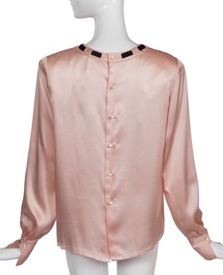 Lot 14 - A Chanel pink silk blouse, 1990s