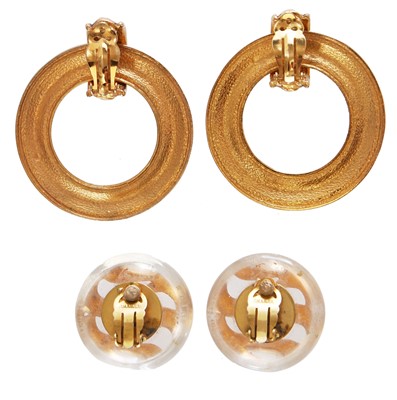 Lot 16 - Two pairs of Chanel earrings, 1980s