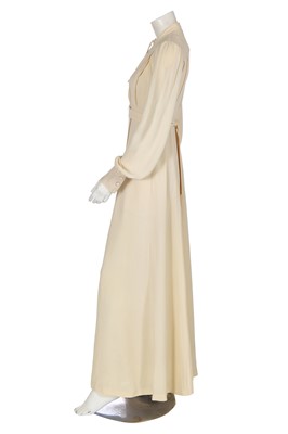 Lot 468 - An Ossie Clark ivory moss crêpe maxi dress, mid 1970s