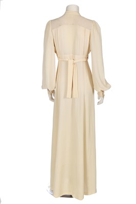 Lot 468 - An Ossie Clark ivory moss crêpe maxi dress, mid 1970s