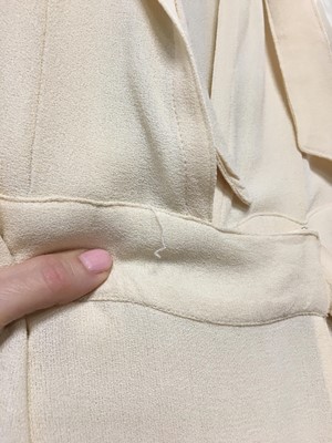 Lot 468 - An Ossie Clark ivory moss crêpe maxi dress, mid 1970s