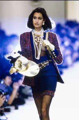 Lot 4 - A Chanel tweed and denim suit, Autumn-Winter 1991-92