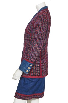 Lot 4 - A Chanel tweed and denim suit, Autumn-Winter 1991-92