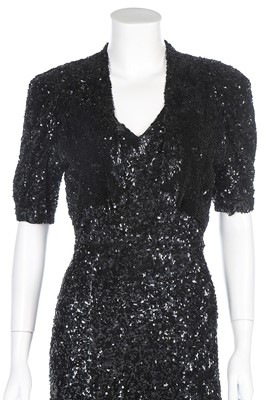 Lot 83 - A bias-cut fully sequinned evening gown, 1930s,...