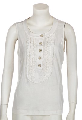 Lot 21 - A Chanel denim jacket and cotton top, Cruise 2009