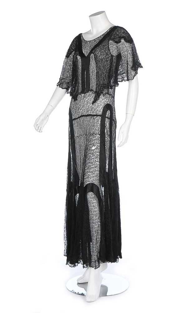 Lot 87 - A Vionnet-inspired black lace evening gown,...