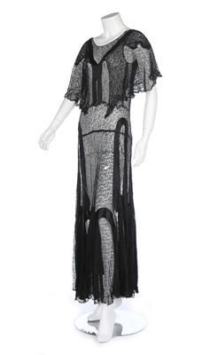 Lot 87 - A Vionnet-inspired black lace evening gown,...