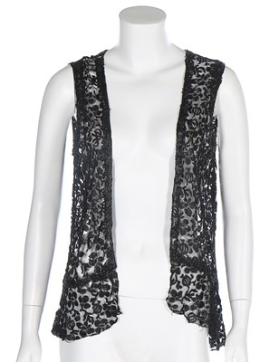 Lot 87 - A Vionnet-inspired black lace evening gown,...