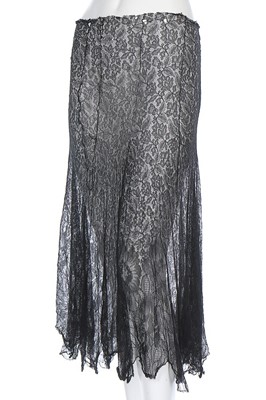 Lot 87 - A Vionnet-inspired black lace evening gown,...