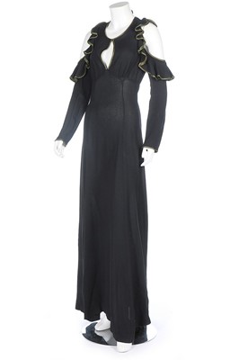 Lot 88 - An Ossie Clark for Radley black moss crepe...