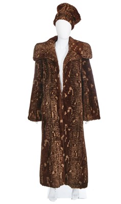Lot 105 - A rare Biba men's faux-fur coat and hat, circa 1973