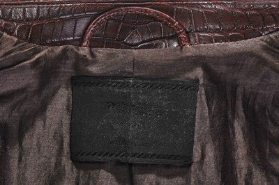 Lot 19 - A Prada men's brown alligator leather jacket, 2010s
