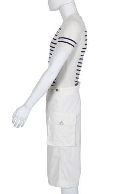 Lot 31 - A Jean Paul Gaultier men's white cotton drill shorts-skirt, probably ‘Heaven and Hell’ collection, Spring-Summer 2003