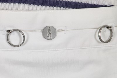 Lot 31 - A Jean Paul Gaultier men's white cotton drill shorts-skirt, probably ‘Heaven and Hell’ collection, Spring-Summer 2003