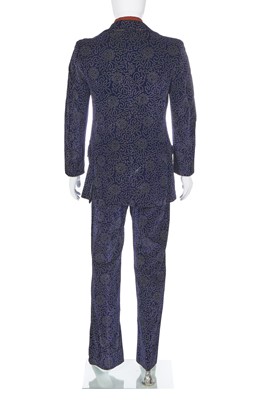 Lot 206 - A men's blue velvet suit, late 1960s-1970s