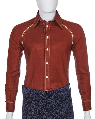 Lot 206 - A men's blue velvet suit, late 1960s-1970s