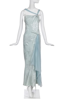 Lot 78 - A Christian Dior by John Galliano blue jacquard silk evening gown, 'Off Duty Icon' collection, Autumn-Winter 2005-06
