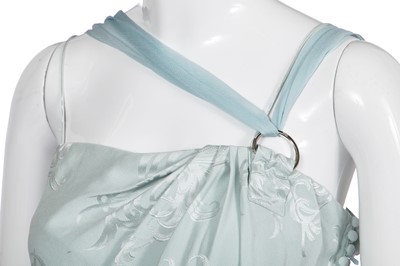 Lot 78 - A Christian Dior by John Galliano blue jacquard silk evening gown, 'Off Duty Icon' collection, Autumn-Winter 2005-06