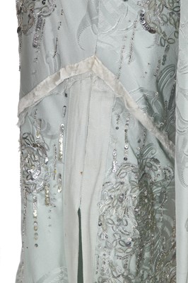 Lot 79 - A Christian Dior by John Galliano embellished blue jacquard silk evening gown, 'Off Duty Icon' collection, Autumn-Winter 2005-06