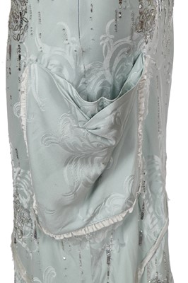 Lot 79 - A Christian Dior by John Galliano embellished blue jacquard silk evening gown, 'Off Duty Icon' collection, Autumn-Winter 2005-06