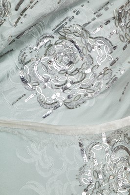 Lot 79 - A Christian Dior by John Galliano embellished blue jacquard silk evening gown, 'Off Duty Icon' collection, Autumn-Winter 2005-06
