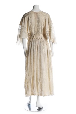 Lot 93 - A Zandra Rhodes cream chiffon 'Lace Mountain'...
