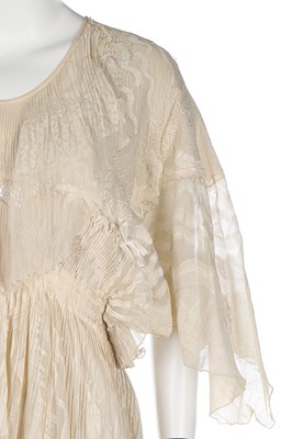 Lot 93 - A Zandra Rhodes cream chiffon 'Lace Mountain'...