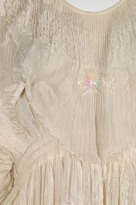Lot 93 - A Zandra Rhodes cream chiffon 'Lace Mountain'...