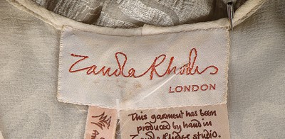 Lot 93 - A Zandra Rhodes cream chiffon 'Lace Mountain'...