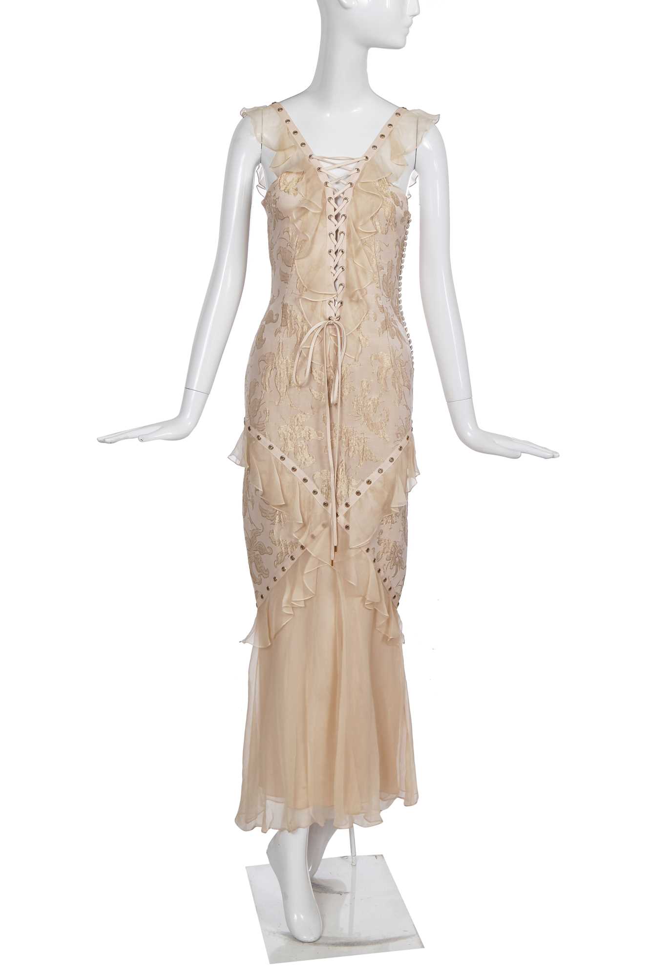 Lot 83 - A Christian Dior by John Galliano pale pink and gold brocade evening gown, 'Tough Chic' collection, Spring-Summer 2003