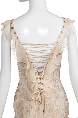 Lot 83 - A Christian Dior by John Galliano pale pink and gold brocade evening gown, 'Tough Chic' collection, Spring-Summer 2003