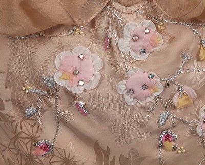Lot 80 - A Christian Dior by John Galliano embellished pink jacquard evening gown, 'Off Duty Icon' collection, Autumn-Winter 2005-06