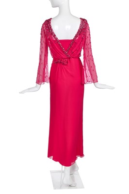 Lot 89 - A Christian Dior by John Galliano embellished raspberry-pink silk chiffon evening gown, circa 2007