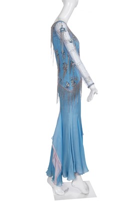 Lot 84 - A John Galliano embellished blue evening gown, circa 2005