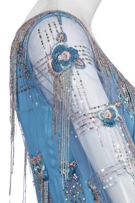 Lot 84 - A John Galliano embellished blue evening gown, circa 2005