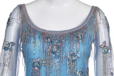 Lot 84 - A John Galliano embellished blue evening gown, circa 2005