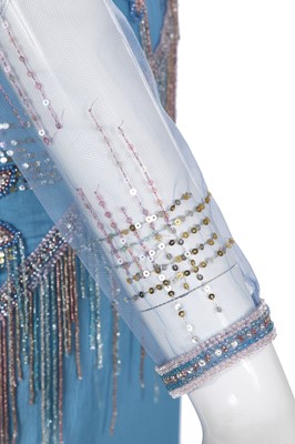 Lot 84 - A John Galliano embellished blue evening gown, circa 2005