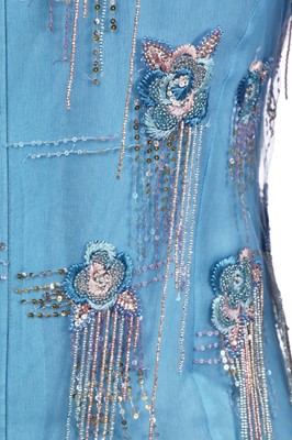 Lot 84 - A John Galliano embellished blue evening gown, circa 2005