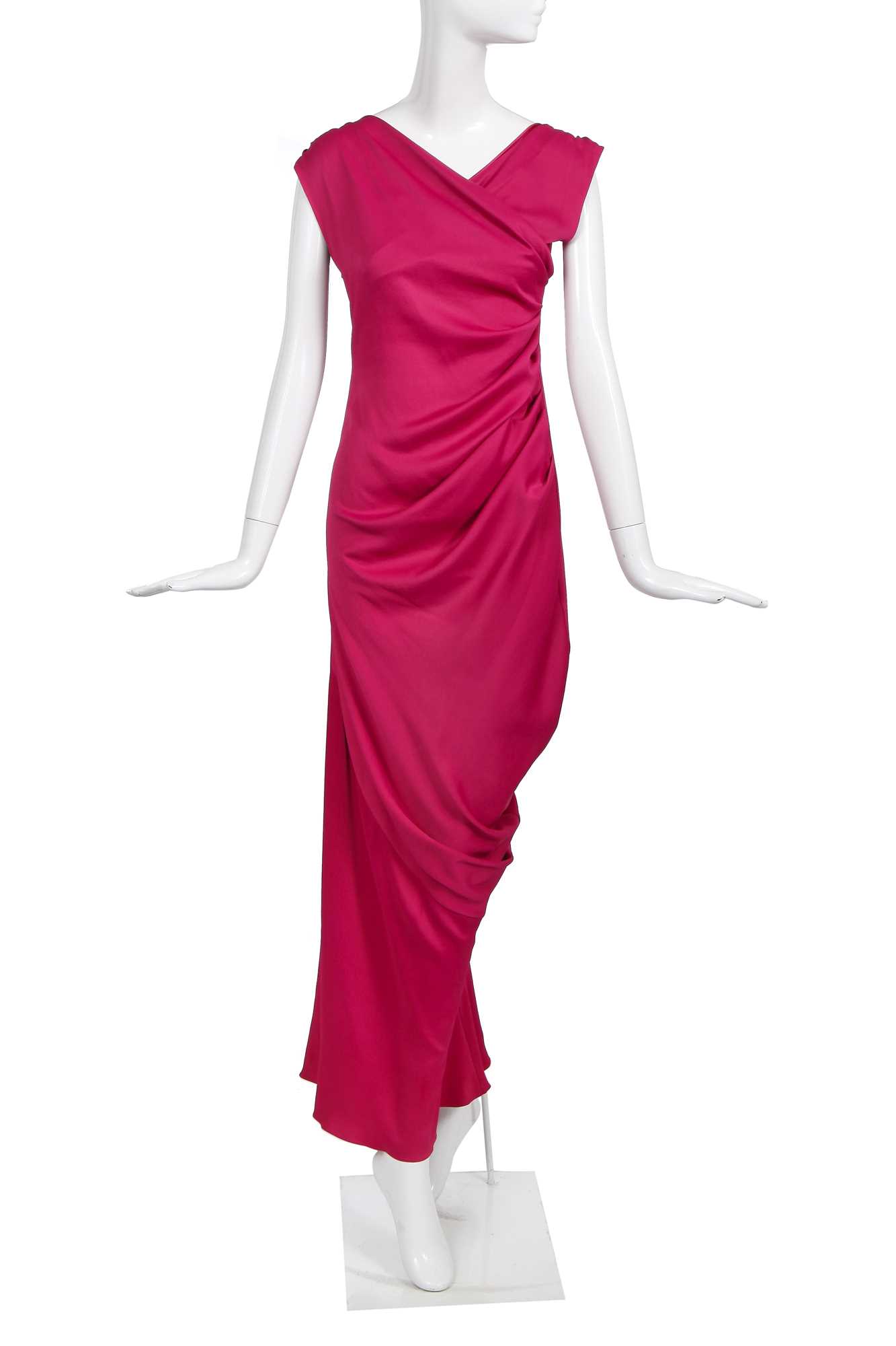 Lot 87 - A John Galliano raspberry-pink silk evening gown, commercial collection 2007