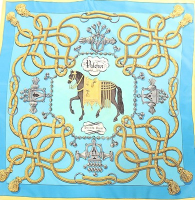 Lot 95 - Four Hermès printed silk scarves, 1955-modern,...