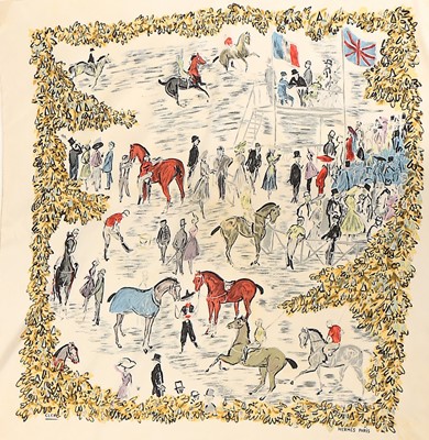 Lot 95 - Four Hermès printed silk scarves, 1955-modern,...