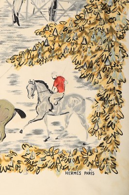 Lot 95 - Four Hermès printed silk scarves, 1955-modern,...