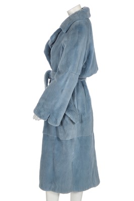 Lot 65 - A Liliane Romi baby-blue fur coat, probably rex rabbit, 2000s