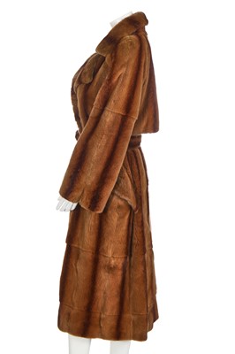 Lot 66 - A Liliane Romi brown fur coat, probably rex rabbit, 2000s