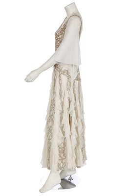 Lot 47 - A Jenny Packham embellished white chiffon gown, circa 2015