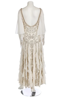 Lot 47 - A Jenny Packham embellished white chiffon gown, circa 2015