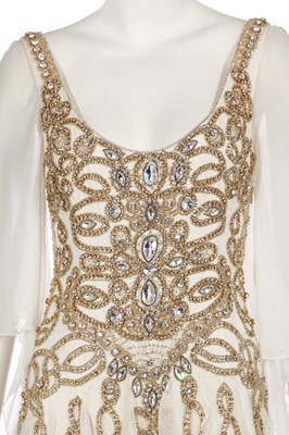 Lot 47 - A Jenny Packham embellished white chiffon gown, circa 2015