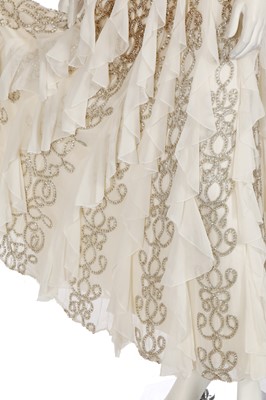 Lot 47 - A Jenny Packham embellished white chiffon gown, circa 2015